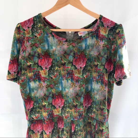 Watercolor Floral 2XL LuLaRoe Amelia Dress - Picture 2 of 7